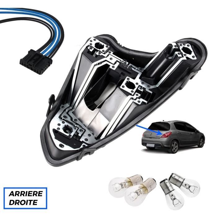 Faisceau Câblage Prise Feu Arrière Pour Peugeot 206 307 407 - Kit Réparation - Neuf