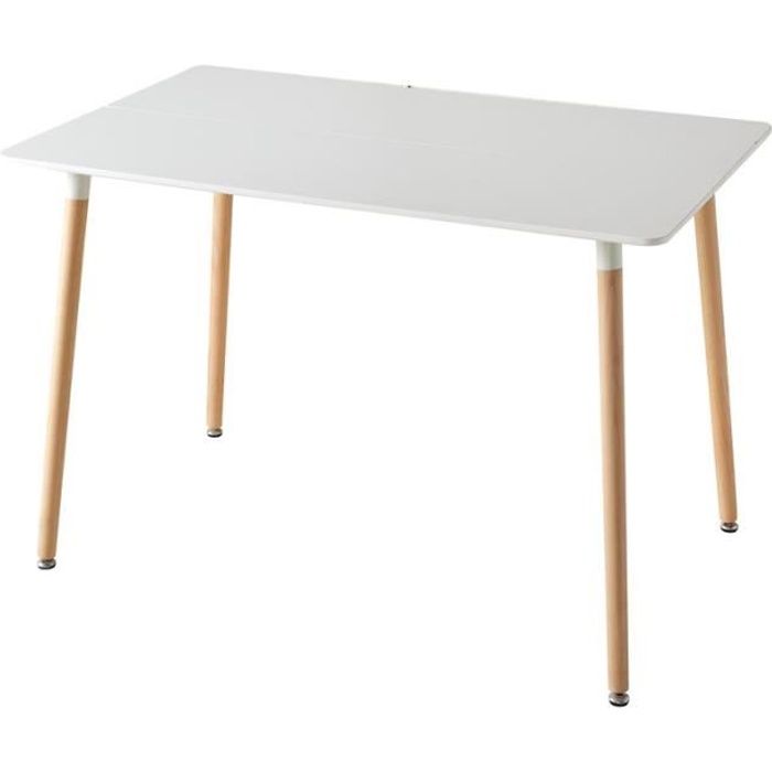 BenyLed Table de Salle à Manger Moderne,Table de Cuisine de Style Nordique, Blanc,110x70x74cm