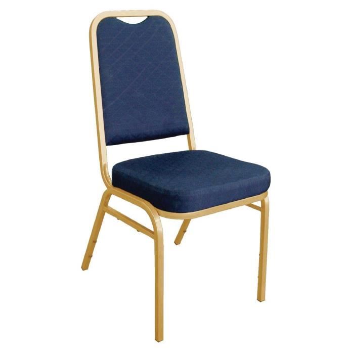 Chaises de banquet à dossier carré bleues - BOLERO - Lot de 4 - Contemporain - Design - Bleu - Intérieur Chaises de banquet à dossier carré bleues - BOLERO - Lot de 4 - Contemporain - Design - Bleu - Intérieur