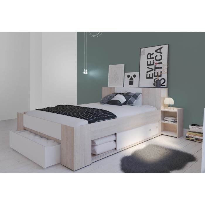 Detroit Lit Extensible Adulte Tete De Lit Chevets Integres
