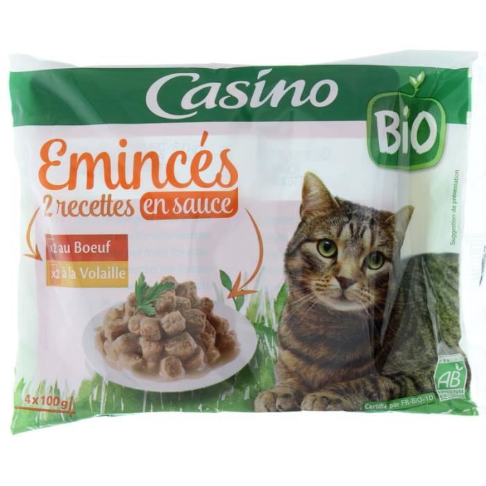 pochon sauce bœuf et volaille bio pour chat 4x100 g cdiscount au quotidien