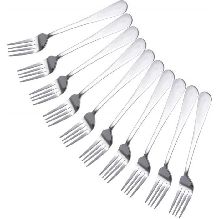 Lnlyin en acier inoxydable fourchettes fourchettes de table carré Edge Heavy Duty et poli miroir Ensemble de fourchettes Acier inoxydable Silver 1 pieces 