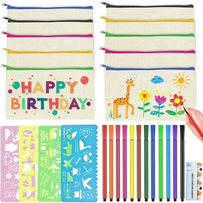 Lot De 32 Trousses En Toile Vierge - 21x12 Cm, Fermeture éclair, Pour Crayons, Maquillage, Rangement Voyage, Bricolage Personnalisable (beige) - 2