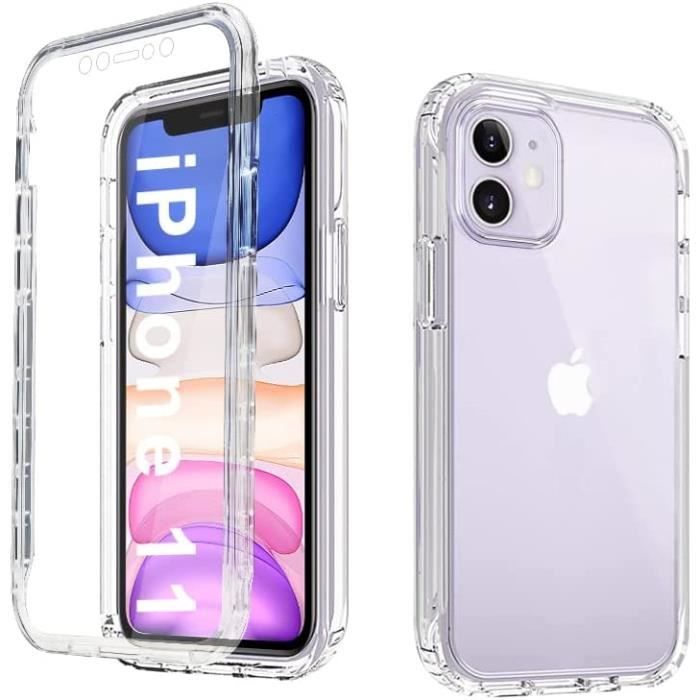 Coque 360 Transparente Anti-choc Pour IPhone 11 à 16 Pro Max - Protection Totale Hybride
