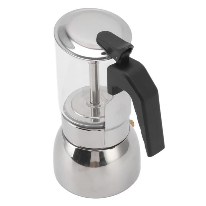 Cafetière à Moka Expresso En Verre Cristal De Qualité Supérieure,Cafetière En Aluminium Pour Café Fort Aromatisé,4/6/9 Tasses (tasse à Expresso=40 Ml),Idées Cadeaux Pour Les Amateurs De Café,6-Cups