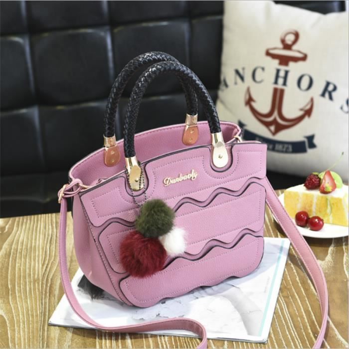 Sac femme sac a main De Luxe Femmes Sacs Designer Sac Femme De Marque De Luxe En Cuir sac luxe femme cuir cartable femme sac cuir Rose Cdiscount Bagagerie Maroquinerie