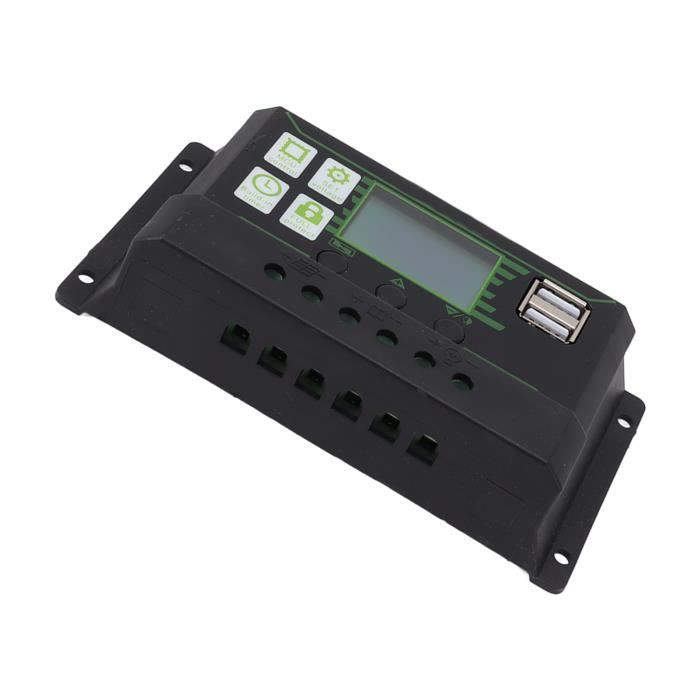 Contrôleur De Charge Solaire PWM 10A/20A/30A - 12V/24V Auto - Avec Port USB 5V - Pour Panneaux Solaires Et Batteries - 10