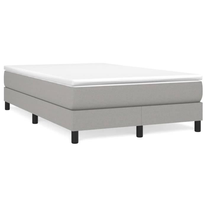 Sommier à ressorts - FAFEICY - Gris clair - 120x200 cm - Tissu 100% polyester - Design contemporain