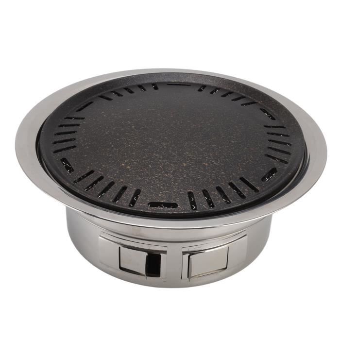 Duokon Gril à Charbon De Bois Rond Gril à Charbon Rond En Acier