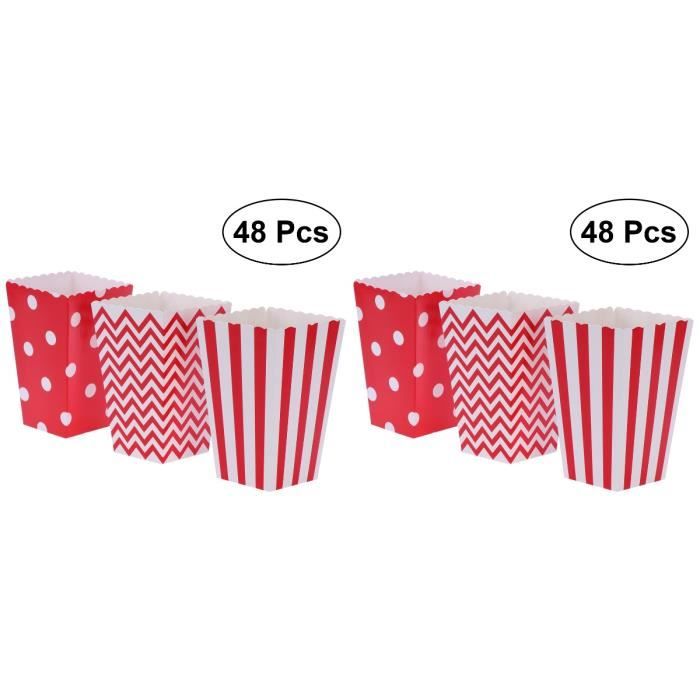 Candy Bar Bag 96 PCS Popcorn Carton Rugby Stripe Wave Motif