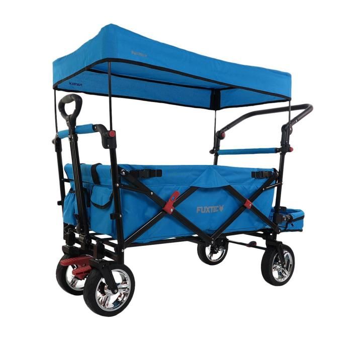 Chariot de transport enfant - Bleu - FUXTEC Smart Cruiser - pliable charge 75 kg