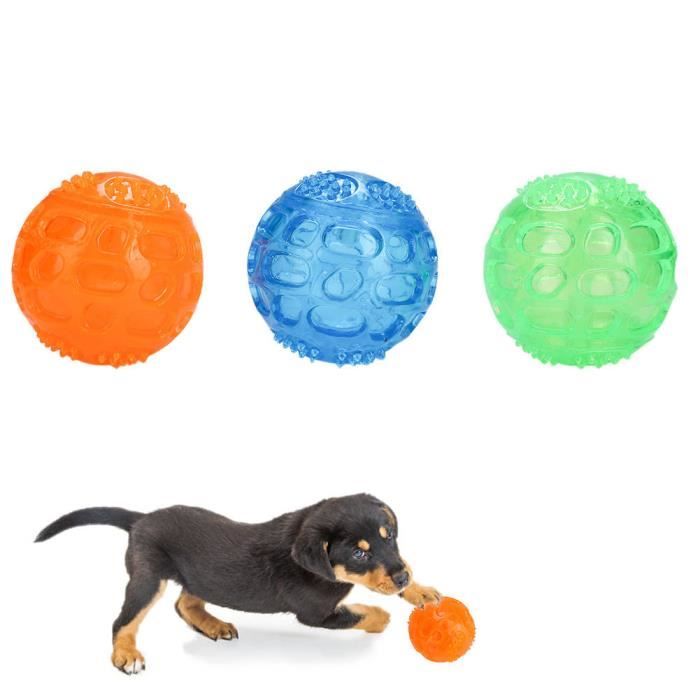 Fydun Jouet de balle pour animaux de compagnie 3pcs / set Pet Dog Squeaky Chewing Ball Toy Puppy Nettoyage Dents Boules