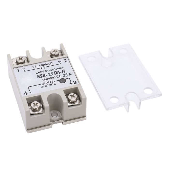 Relais Statique Monophasé Heschen SSR-120DA – Entrée 4-32VDC, Sortie 24-480VAC 120A – CE ISO9001