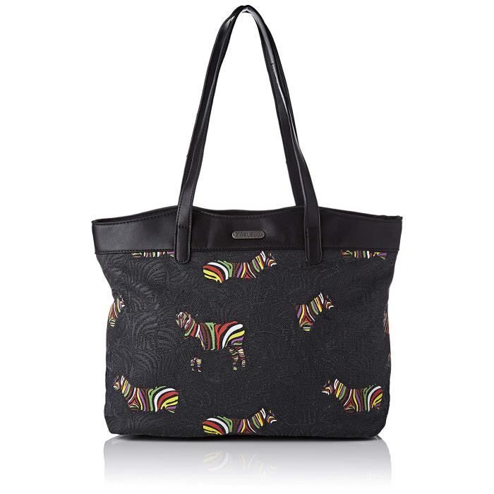 Little Marcel Sac cabas zebres noir Cdiscount Bagagerie Maroquinerie