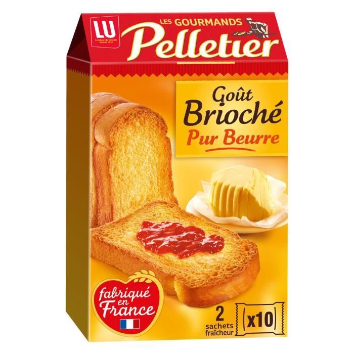 LOT DE 4 - LU - Pelletier Biscottes Goût Brioché - boîte de 20 tranches - 260 g