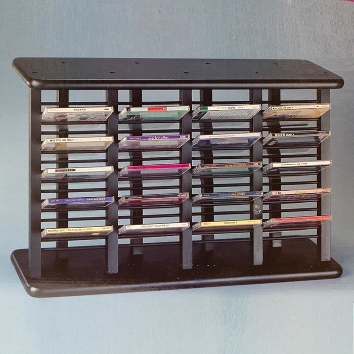 Meuble De Rangement Cd Dvd En Pin Teinte Noir 60 Cd Achat