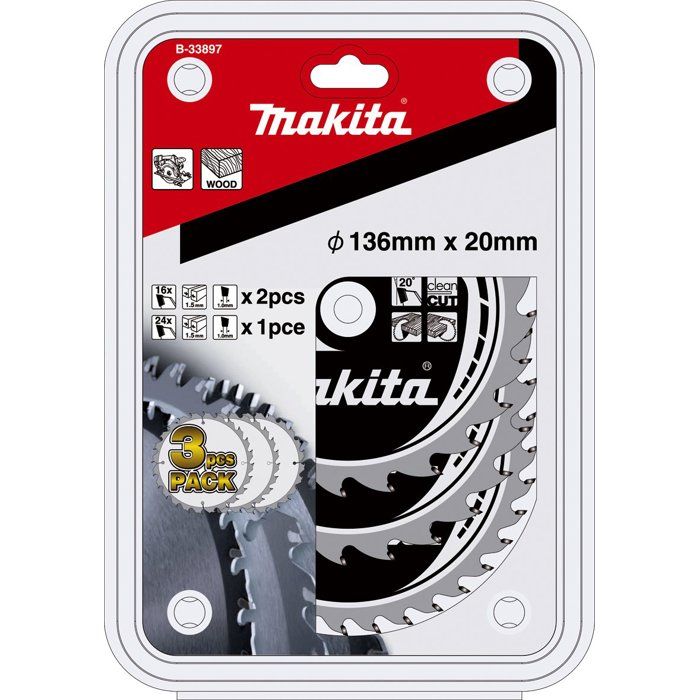 Makita Jeu de lames de scie 136x20x16Z+24Z (B-33897)