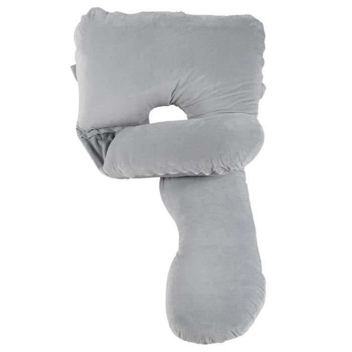 Minifinker Coussin de maternité-BEA-Coussin de maternité Coussin latéral de sommeil Coussin de grossesse avec housse en velours