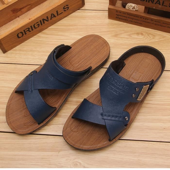 sandales talon bois homme