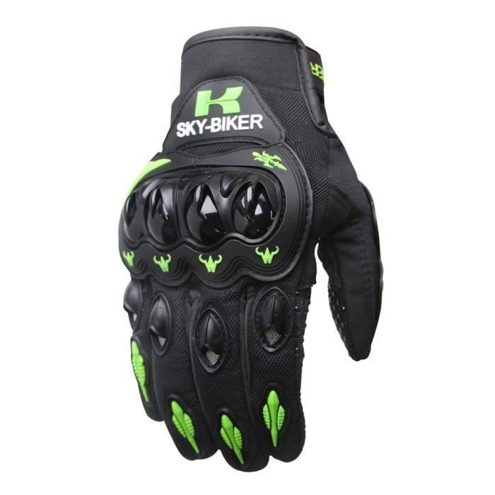Gants Moto Homologué Cross Vélo Doigt Complet Protection Gants dentraînement Anti-choc Antidérapant Sport de Plein