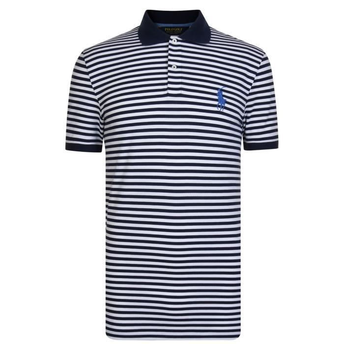 Polo Ralph Lauren Polo T Shirt Raye Hommes Bleu Marine Blanc Achat Vente Polo Cdiscount
