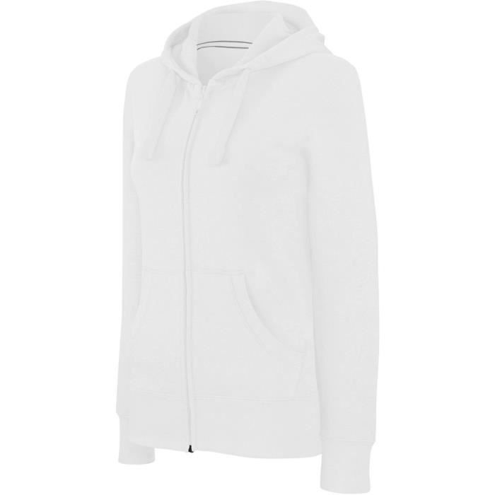 Sweat-shirt à capuche zippé pour femmes blanc – VVetech