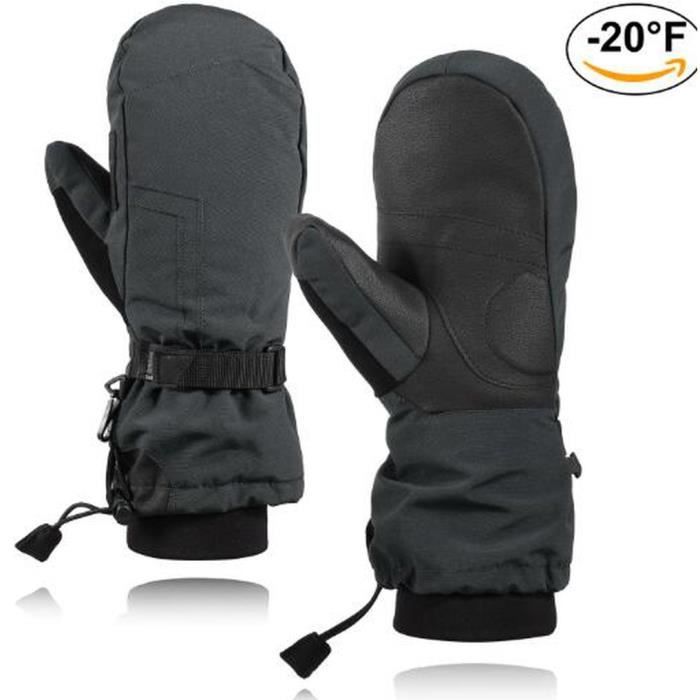 Gants De Ski Homme Femme Imperméables Coupe-vent - Isolation Thinsulate 3M, Paire Antidérapante, écran Tactile - 2