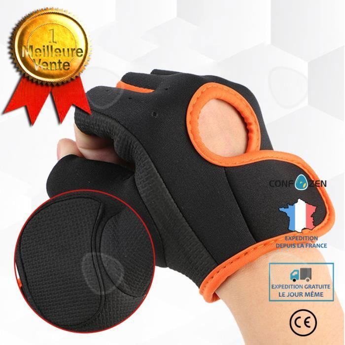CONFO® Gants respirant cyclisme gants de sports plein air fitness escalade gants demi-doigt gants de mode gants fitness pour hommes