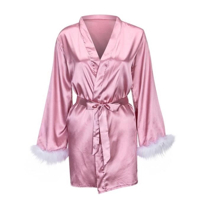 robe plume rose