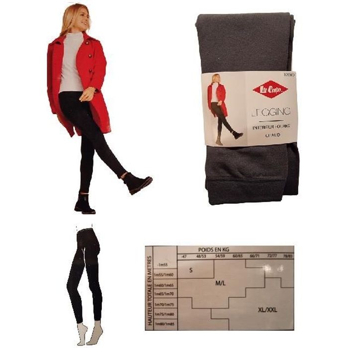Collant Opaque Thermique Diab'less 1200 Deniers - Taille L Gris - Intérieur Fourré - Neuf Avec étiquettes