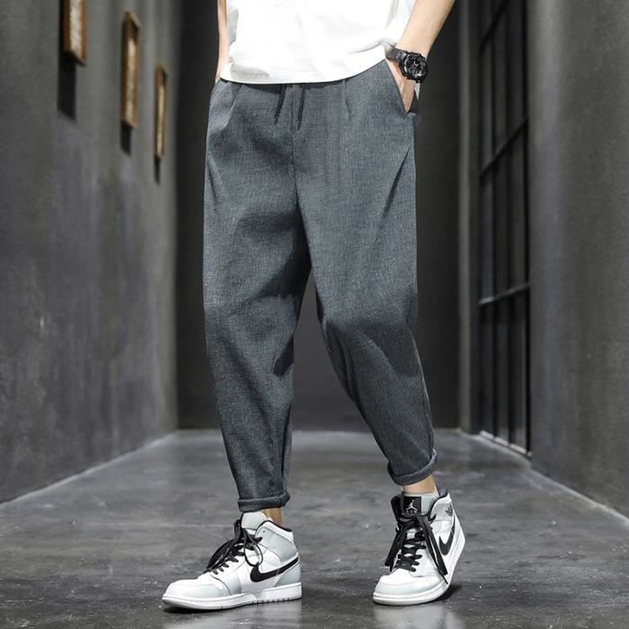 Pantalon de jogging ample pour homme Streetwear Baggy sarouel - Gris -  Fitness - Multisport - Respirant