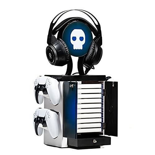 Tour de rangement de jeux - NUMSKULL - Support manette - Support casque - 10 jeux - Multicolore