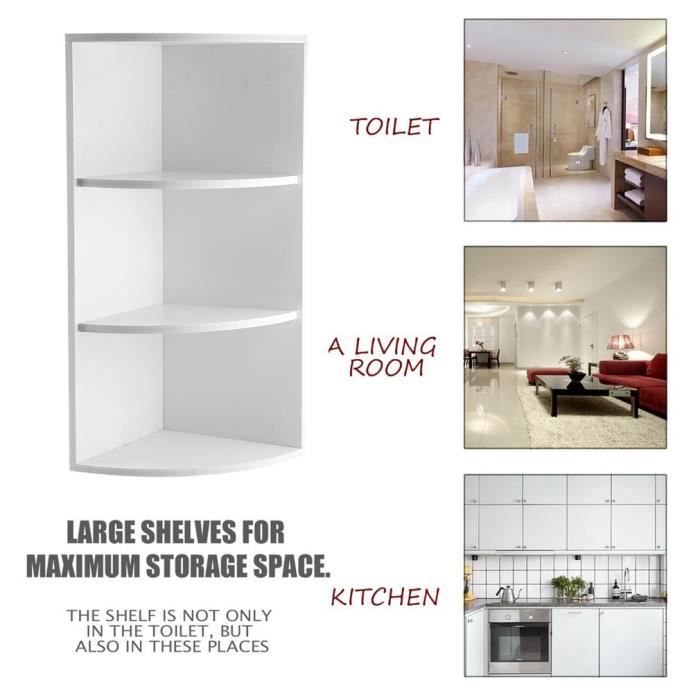 Meuble De Rangement D Angle Salle De Bain Etagere D Angle En Bois Support De Rangement Salle De Bains 25 5 X 25 5 X 60 5cm Blanc Achat Vente Meuble Etagere Etagere D Angle En Bois Cdiscount