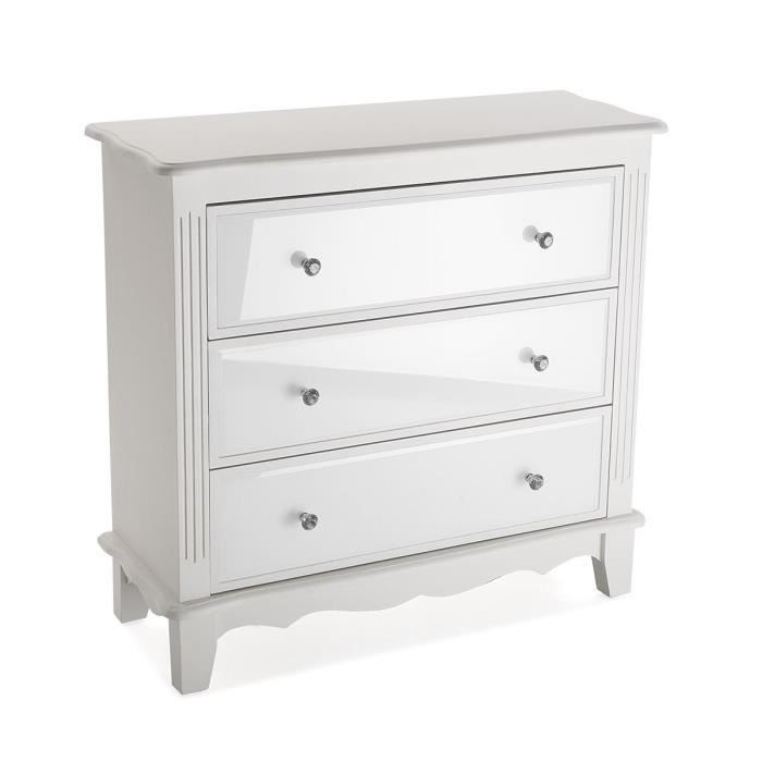 Commode Chambre Profondeur 30 Cm Commode 3 Tiroirs Coloris Blanc L 80 X L 30 X H 75 Cm Achat