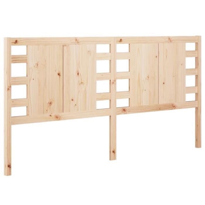 Décoration Chambre Bois Tête De Lit Coavain Pin Massif 146x100cm Gris - Style Rustique, Assemblage Requis Tete De Lit Pin