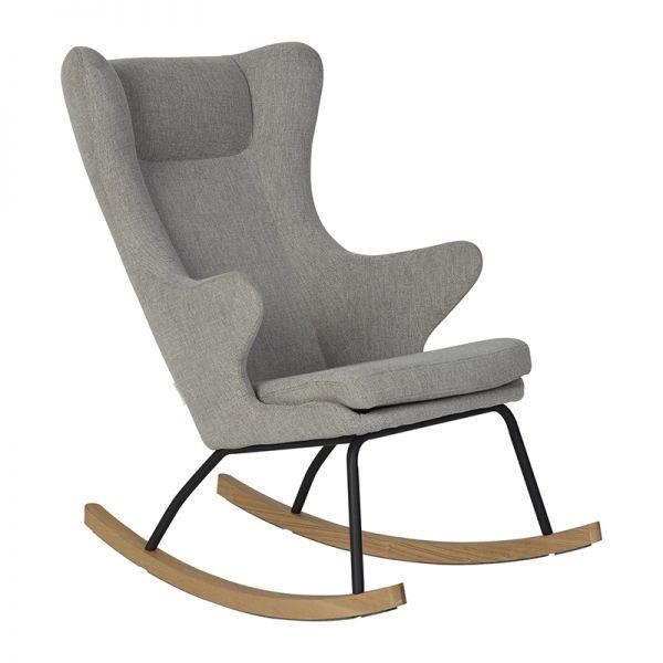 rocking chair - quax - de luxe - tissu - gris - intérieur - contemporain - design