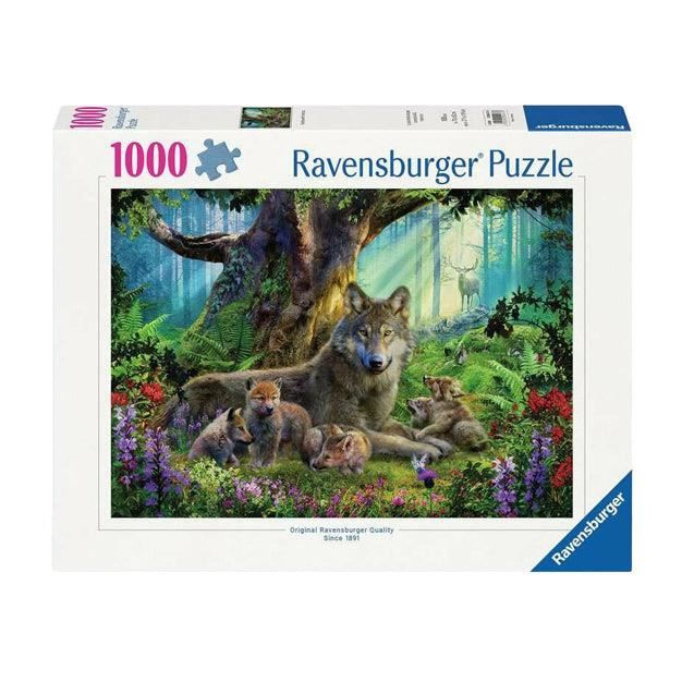 Puzzle 1000 pièces Famille de loups dans la forêt Ravensburger France - vue 6