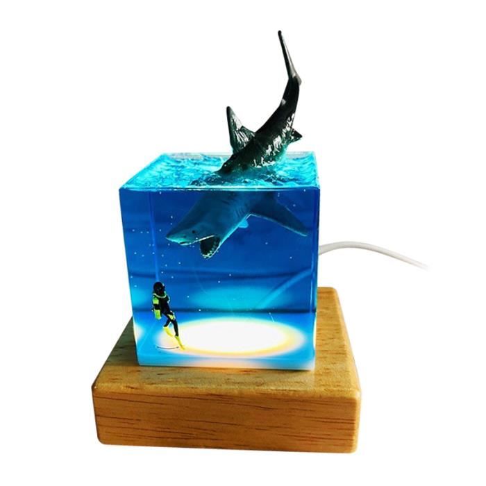 Led Veilleuse Requin Plongeur Decoration Nouveaute Cadeau Pour Enfants Chambre Bebe Chambre Decor Usb Chevet Lampe De Nuit Cdiscount Maison