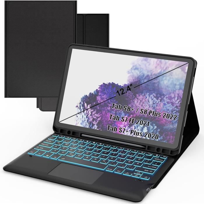 Étui Clavier Bluetooth Pour Honor MagicPad 2 12,3" - QWERTZ Allemand, Rétroéclairage 7 Couleurs, TPU Souple - Protection + Clavier Amovible