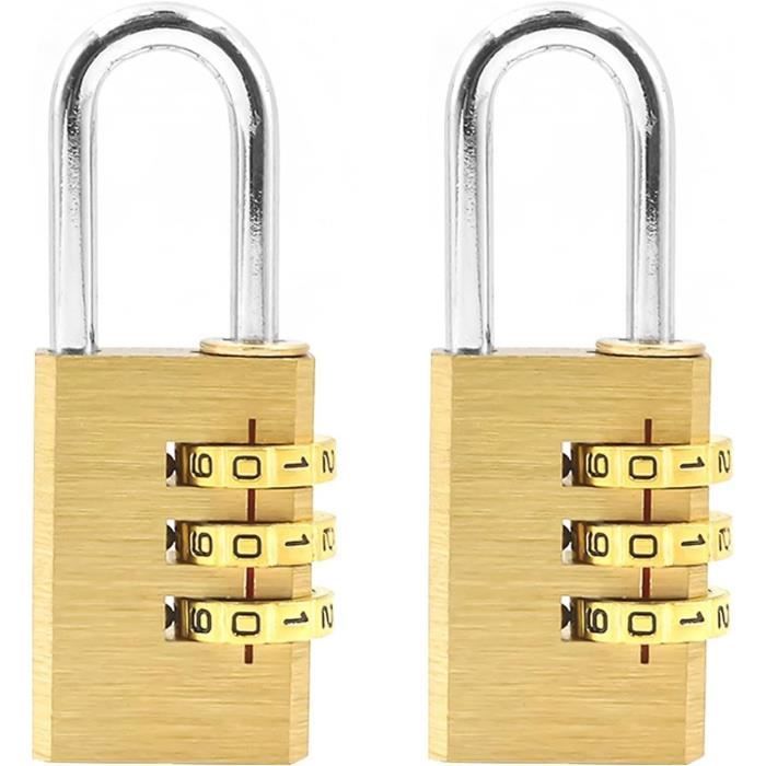 Ahlsen 3pcs Cadenas Code Cadenas à Combinaison 3 Chiffres Petit Cadenas Serrure Combinée Sans