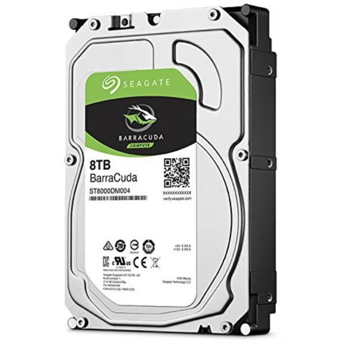 Disque dur interne 8 To BarraCuda® Bulk SATA III – SEAGATE – ST8000DM004 – 3.5 – 7200 Tours/min – 600 Mo/s