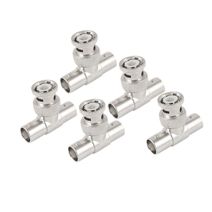 Connecteur Industriel 5 X Cctv Forme T Bnc 1 Fiche Male A 2 Femelle Jack Rf Coaxial Connecteur Achat Vente Connecteur Industriel 5 X Cctv Forme T Bnc 1 Fiche Cdiscount