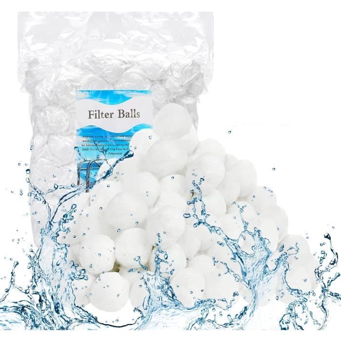 Boules Filtrantes Pour Piscine - 700 G (remplace 25 Kg De Sable) - Pour Filtre à Sable, Réutilisables, Noires