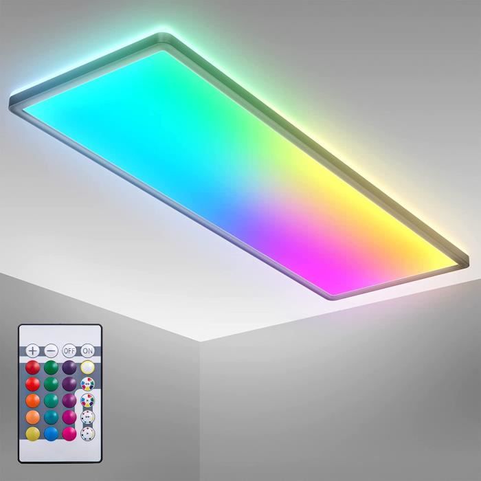 B.K.Licht I Plafonnier LED RGB I Panneau LED ultraplat I Changement de  couleur I Plafonnier RGBW à intensité variable I éclairag294 - Cdiscount  Maison