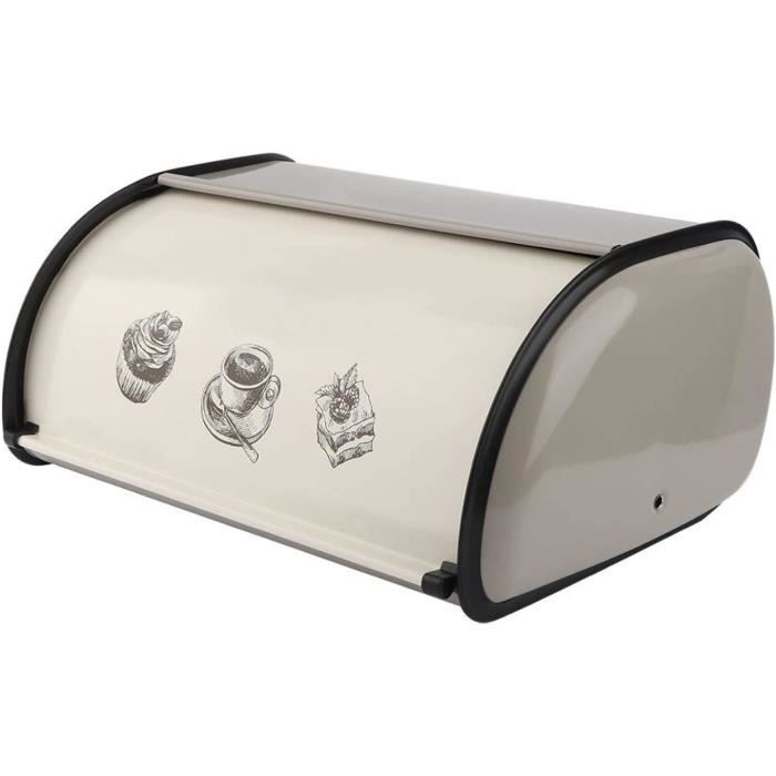 Boîte à pain, boîte de rangement pour le pain en métal avec couvercle Vintage, grande capacité