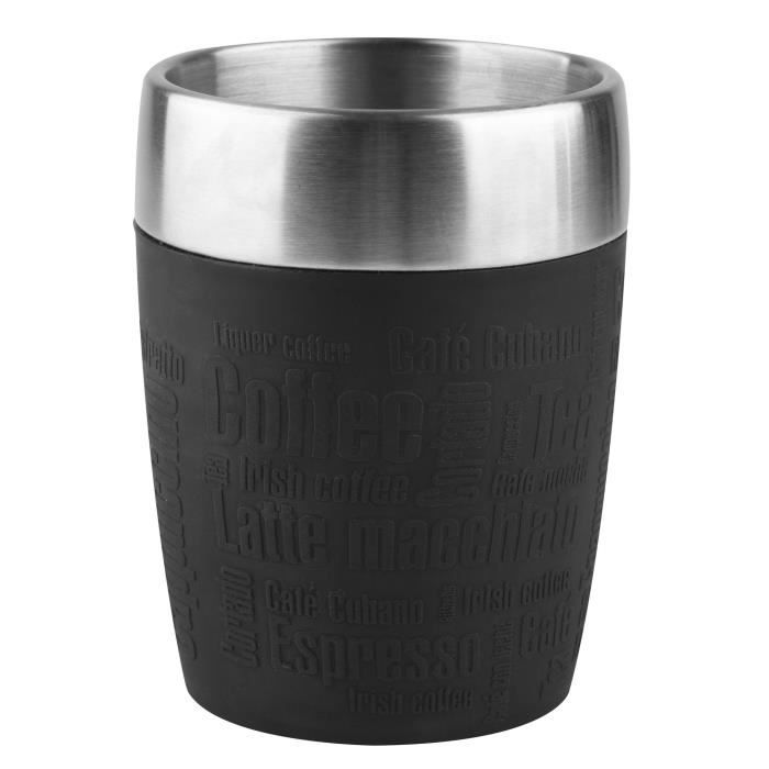 TEFAL - Mug Isotherme Travel Cup - 0.2 L - Inox & Noir - K3081314