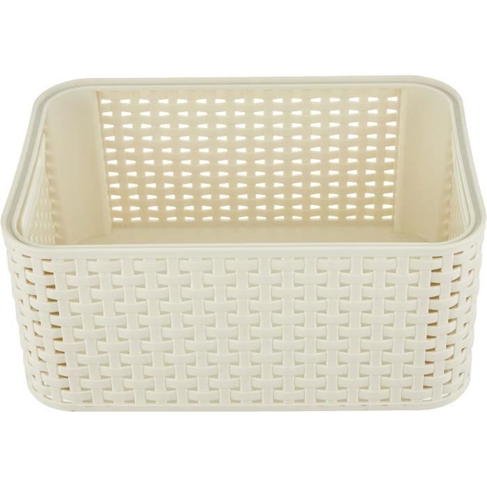 Panier De Rangement CURVER My Style 13L - Design Rotin Texturé - Idéal Pour Salon, Salle De Bain, Buanderie
