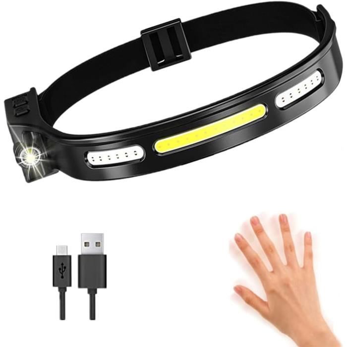 Lampe Frontale LED COB Réf. 5302 – 180° – Rechargeable Type C - Pêche.tn : Vente materiel de pêche en tunisie