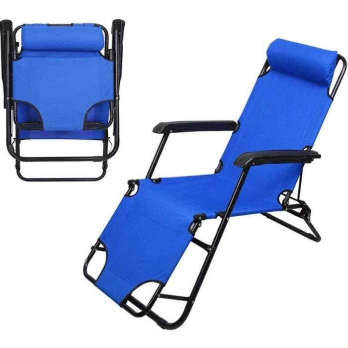 Transat repos lit de camp armée française avec matelas et sac / Jardin 1960