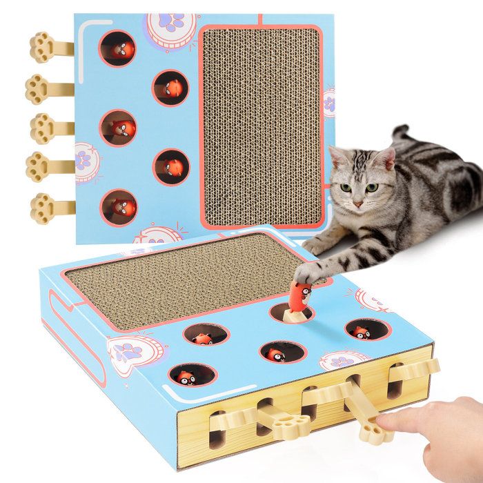 Comparer les prix de Jouet pour Chat Interactif 2 en 1, Jouet Chaton avec Plaque Griffoir pour Chat